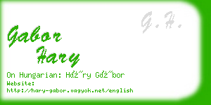 gabor hary business card